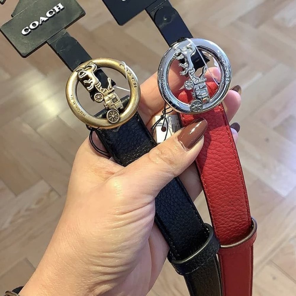 Coach $128 Horse and Carriage SIGNATURE BUCKLE BELT RED 78181 f78181 - Picture 5 of 5
